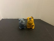 Vintage c. 1940's Chalkware Pig Salt and Pepper Shakers picture