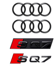 Audi SQ7 Gloss Black Set of 4 Front Rear Rings Badge Grill Boot Lid Trunk Emblem picture
