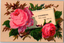 Victorian Trade Cards 1860-1870's J. Chambers, Real Laces, Philadelphia, PA picture