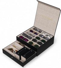Up to 18 Slots Multiples Glasses Case Organizer-Sunglasses Case for Woman Men wi picture