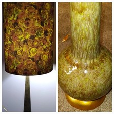 CIRCA 1950's Ceramic Modern American Retro Drip Glazed Lamp-Haeger(?) STUNNING picture