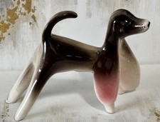 Vintage Occupied Japan Big Floppy Ears Hound Dog Figurine Chase Ceramic 1950s picture