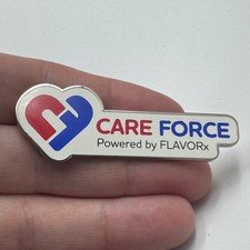 Vintage Care Force FLAVORx Heart Logo Lapel Pin Enamel Red Blue Medical Souvenir picture
