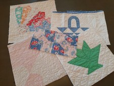 Vintage Cutter Quilt Blocks & Pieces ~ Lot of 7 for Creative Hands~ Read picture