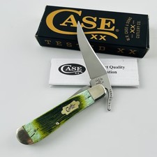 Case XX Barnboard Jig Lime Green Bone RussLock #61043 Pocket Knife picture