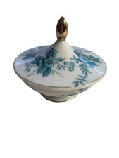 VTG Blue White Original ARNART Creation Covered Dresser Candy Powder Trinket Jar picture