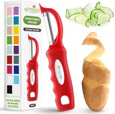 Spring Chef Swivel Vegetable Peeler with Soft Grip Handle, Set of 2, Black picture
