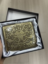 1pc Vintage Metal Cigarette Case Box for Tobacco Holder fits 20 King Cigarettes picture