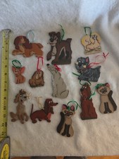 12pc Vintage Disney Lady & the Tramp Wood Ornaments Hand Painted Signed J. Lee picture