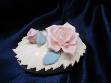Vintage Tilso Japan Porcelain Trinket Box With Lid and Roses / Flowers picture