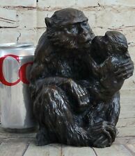 Mother Love Monkey Baby Bronze Sculpture Statue Figurine Hot Cast Home Decor picture