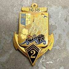 Org Indochina French 2nd RIC Reg Inf Colonial Badge Marines Extreme Orient  picture