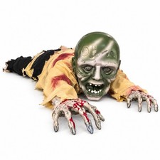Crawling Zombie Halloween Animatronic Motion Activated Sound Light Up Eyes 43