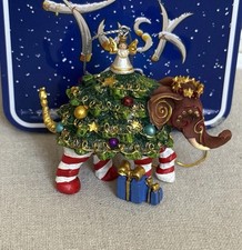 Westland TUSK Christmas Tree Elephant Ornament w/ Tin WG-13070 Retired 2009 NEW picture