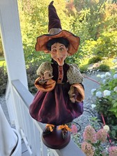 Katherine's Collection Disturbing Delights Halloween Witch  with  Spell Book. picture