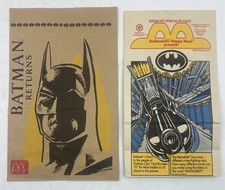 ⭐ Vtg 1991 Batman Returns Movie McDonald's Happy Meal Value Meal Paper Bag Set ⭐ picture