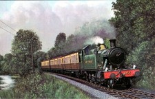 Staverton Devon - GWR 2-6-2T No. 4555 Dart Valley Train - Art Postcard - c1970 picture