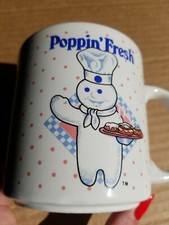Pillsbury Doughboy Poppin'Fresh Pink Plka Dot Mug/Cup 1988 picture