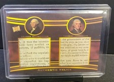 2022 Pieces of the Past DR-2 GEORGE WASHINGTON & THOMAS JEFFERSON DuaRelic Card  picture