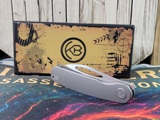 KB Knives Decimal Foldiing Knife Gray Titanium Handle M390 Plain Edge KB354B picture