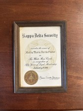 Vintage Kappa Delta Sorority White Rose Circle Award Jean Tucker Jackson 1980s picture