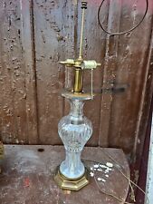 Vintage  1970s Baccarat Style Crystal French Table Lamp  MCM  31