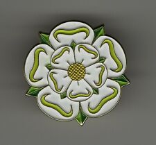 Yorkshire rose pin badge. War of the Roses. White Rose design. Metal. Enamel picture
