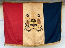 Vintage Antique Reading PA.Coat Of Arms City Crest Handmade Flag Pennsylvania picture