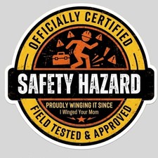 Funny Hard Hat Stickers Construction Helmet Decal Tool Box Vinyl Safety Hazard picture