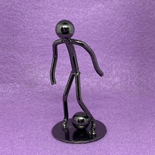 Soccer Futbol Metal Stick Figure Sculpture 3.5