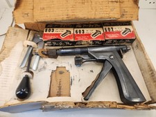 Vintage KEX Jiffy Gun Posi-Grip Tire Plug Repair Tool Kit W/ Plugs, Made In USA picture