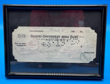 Zane Grey Autograph Signed Bank Check from 1925 Framed Riders of the Purple Sage picture
