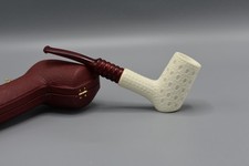 Lattice Cherrywood  Pipe By Tekin-new-block Meerschaum Handmade W Case#1532 picture