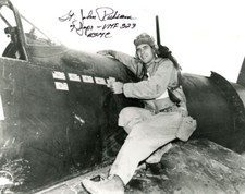 JOHN RUHSAM SIGNED AUTOGRAPHED 8x10 PHOTO WORLD WAR II FIGHTER ACE BECKETT BAS picture
