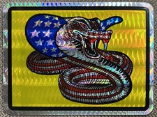 1980'S RARE VINTAGE DONT TREAD USA AMERICAN COBRA PRISMATIC 80'S VENDING STICKER picture