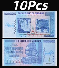 Africa, 10Pcs Zimbabwe100 Quintillion Dollars Test Banknotes, Rhinocero, UNC picture