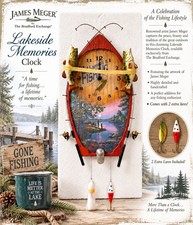 Bradford Exchange James Meger Lakeside Memories Sculpted Fishing Art Wall Clock picture
