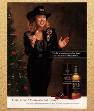 Black Velvet Tanya Tucker Imported Alcohol- Magazine Print Ads Ephemera Art 1993 picture