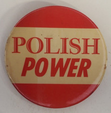 Vintage Polish Power Pinback Button picture