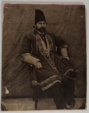 Portrait of Qajar Elite, Persia Persia Albumen Print 20x15.5 Circa 1 picture