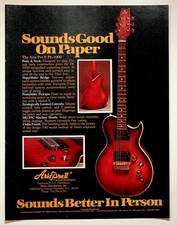 Aria Pro II PE-1000 Vintage Magazine Ad Early 1980s Full Page Guitar Print picture