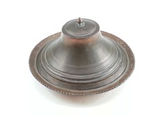 2 Piece Vintage Lidded Box Container Metal Copper And Tin Hammered Primitive picture