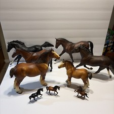 Vtg Lot Of 9 Breyer Molding Co USA Horses 70s 80s 6 Large 3 Small  Clydesdale picture
