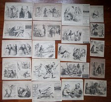 AUTHENTIC CIVIL WAR CARTOON COLECTION - 125 PIECES POLITICAL MILITARY SLAVERY picture