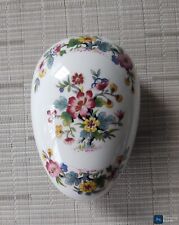Vtg Coalport Ming Rose Egg Shape Bone China Trinket Box Lid England dish floral picture