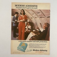 Modess Adhesive Pads Feminine Hygiene Magazine Advert~ Vintage 1977 PRINT AD 70s picture