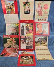 VTG Coca Cola Red Wood Calendar Frame Lot + 17 Archive Wall Calendars picture