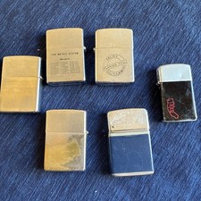 Lot of 6 Vintage Pocket Lighters (Wind Master, etc) Parts/Repair picture