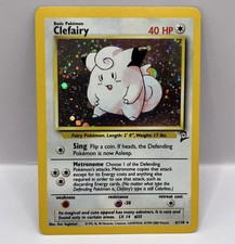 Clefairy 6/130 Base Set 2 Holo Vintage WOTC Pokemon Card LP + picture