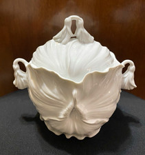 Vintage Royal Tettau-ANNO 1890 Series-Fine White Glazed Porcelain-cabbage leaf picture